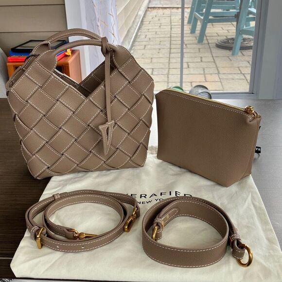 Verafied Handbags - NWT Verafied New York Etoupe Woven Basket Bag